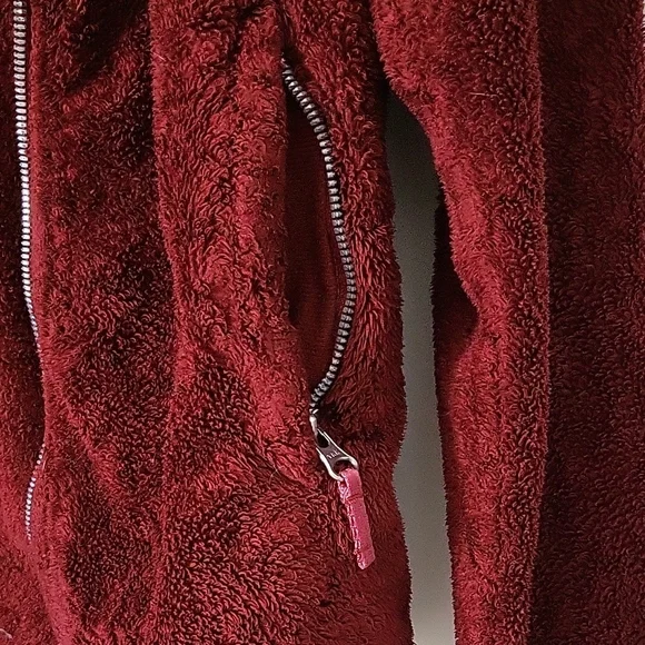 The North Face Osito Fleece Jacket Burgundy Red Women's Size Small - Picture 10 of 12